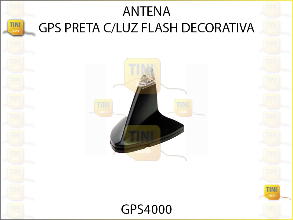 ANTENA GPS PRETA C/LUZ FLASH DECORATIVA