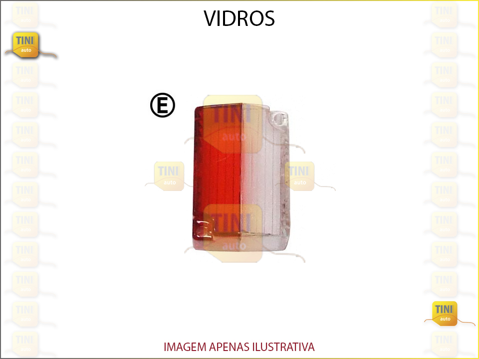 VIDRO FAROLIM VERMELHO/BRANCO