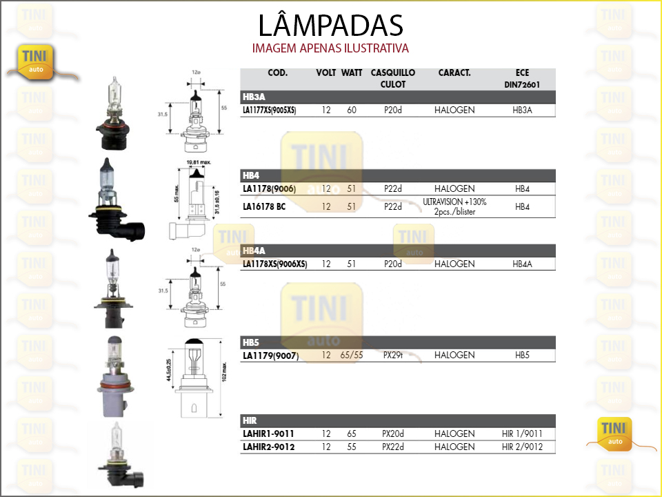 LAMPADAS HB4 PLASMA C/2PCS 12V 55W