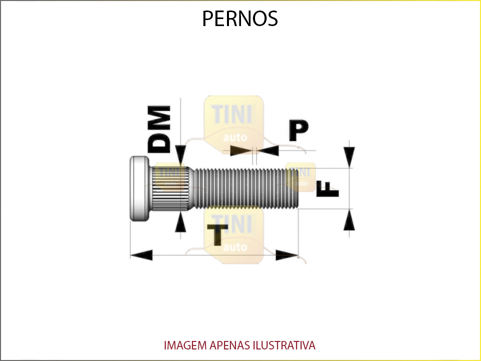 PERNO 12X1,25X67 ESTRIADO 14.30MM