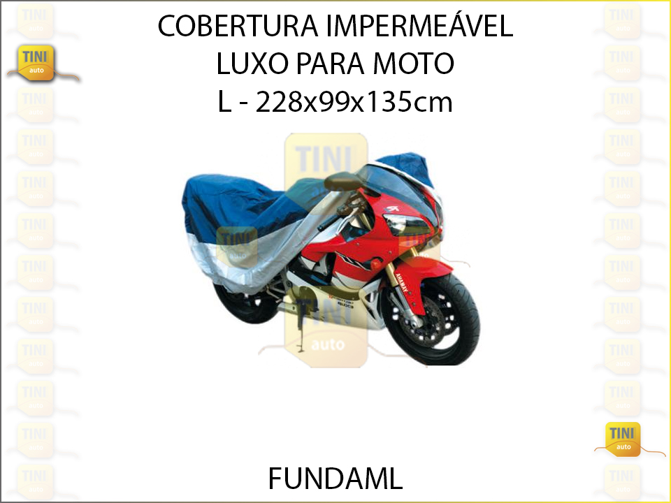 COBERTURA IMPERMEAVEL MOTO LUXO L 228X99X135CM