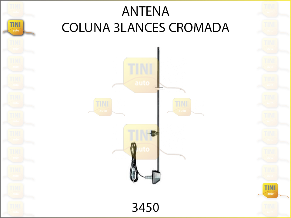 ANTENA UNIV.COLUNA 3 LANCES CROMADA