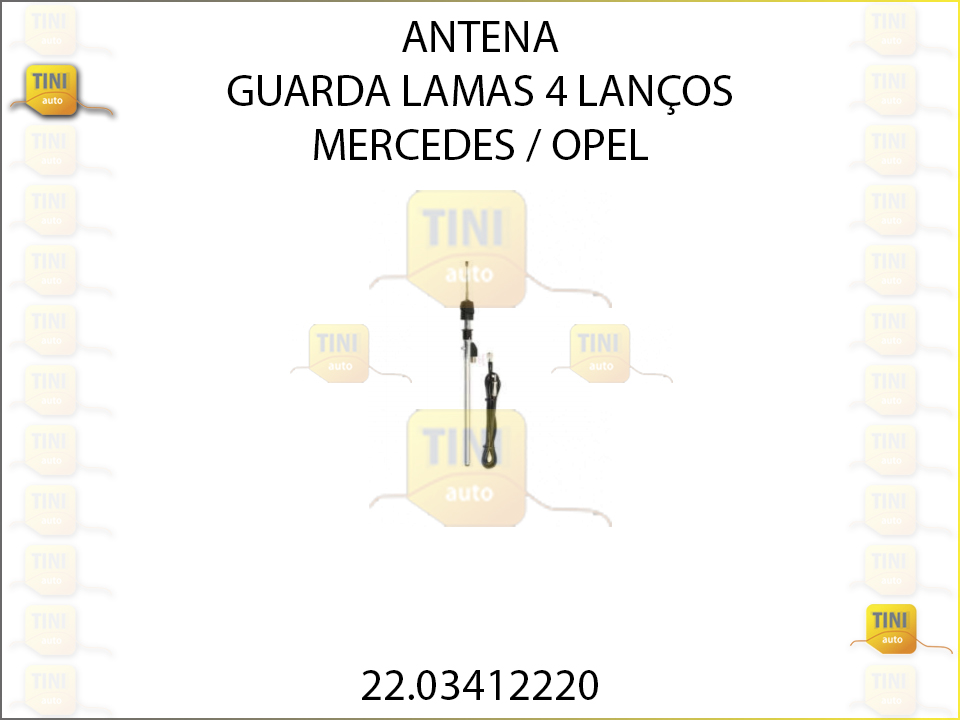 ANTENA GUARDA LAMAS 4 LANC.PRETA MERCEDES W202 / O