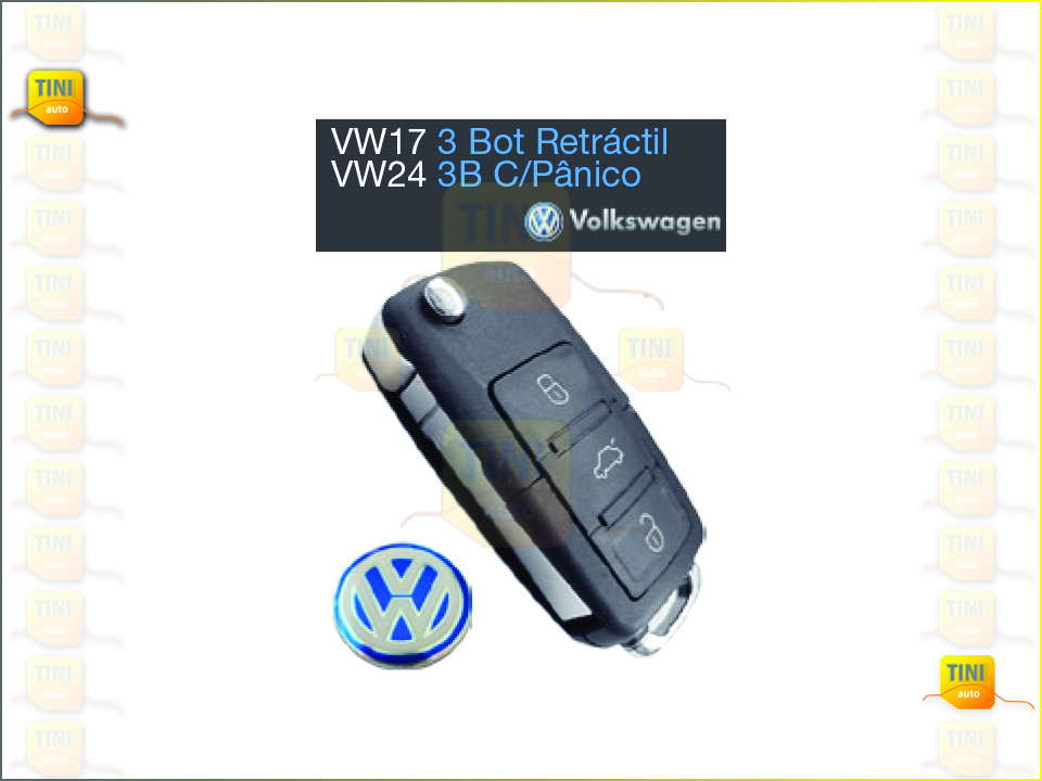 CAPA CHAVE VW RETRATIL 3 BOTÕES