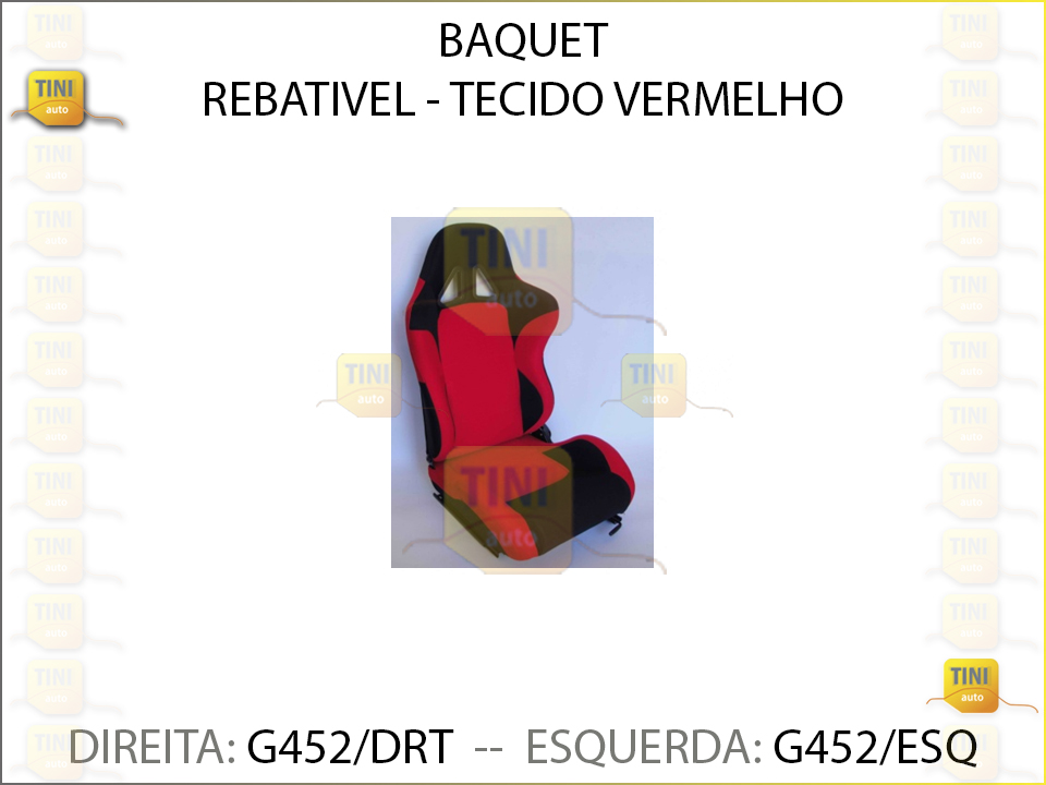 BAQUET REBATIVEL TECIDO VERMELHO / ESQUERDA