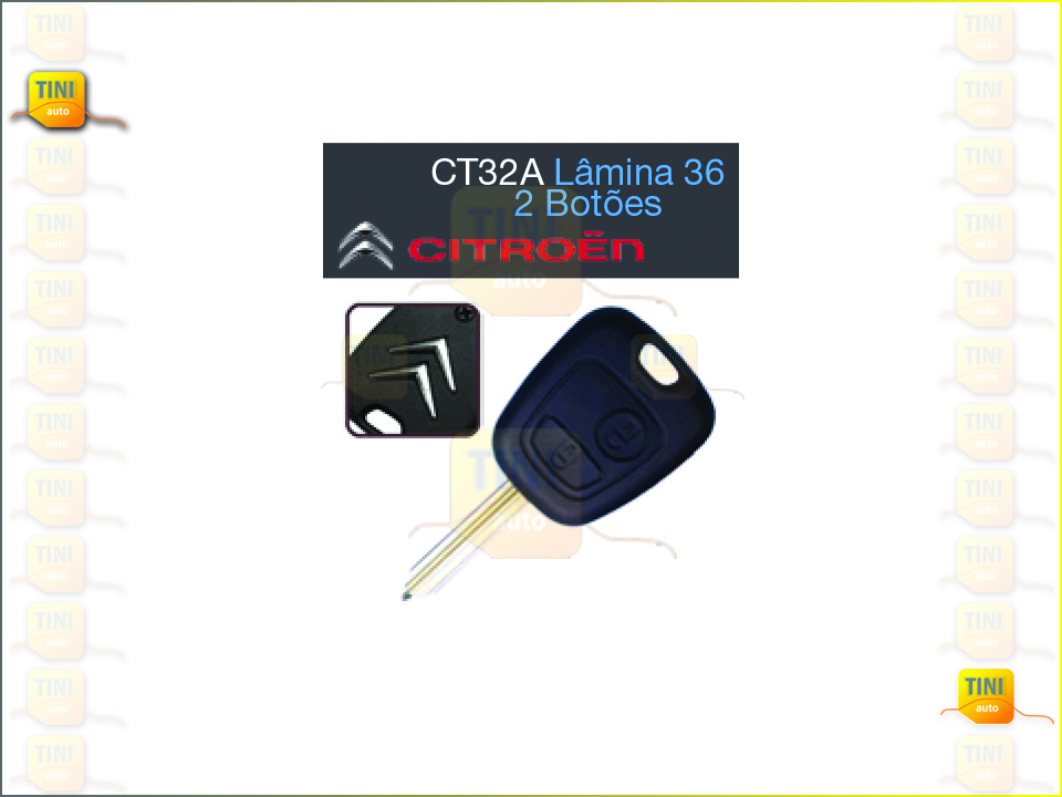 CAPA CHAVE CITROEN LAMINA 36 2BOTÕES