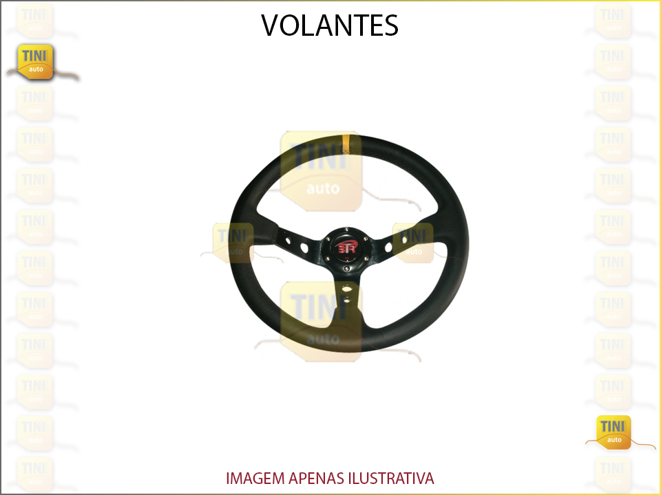 VOLANTE WRC3 PELE PRETA/AM C/BRAÇOS PRETOS COST.PR