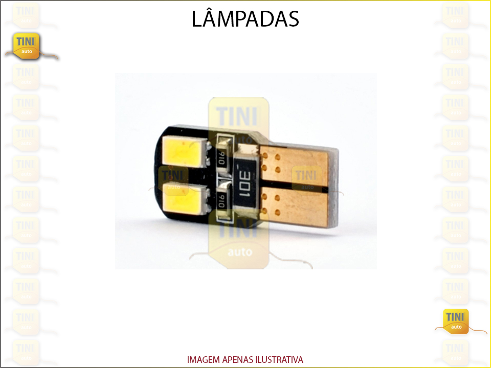 LAMPADAS 12/5 S/CASQUILHO 4SMD LUZ BRANCA INTERIOR