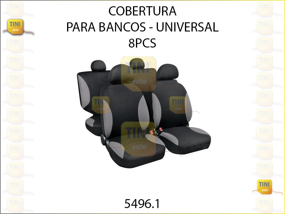 COBERTURA P/BANCOS 8 PCS PRETAS/CINZA UNIV