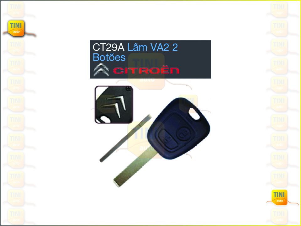 CAPA CHAVE CITROEN LAMINA VA2  2BOTÕES