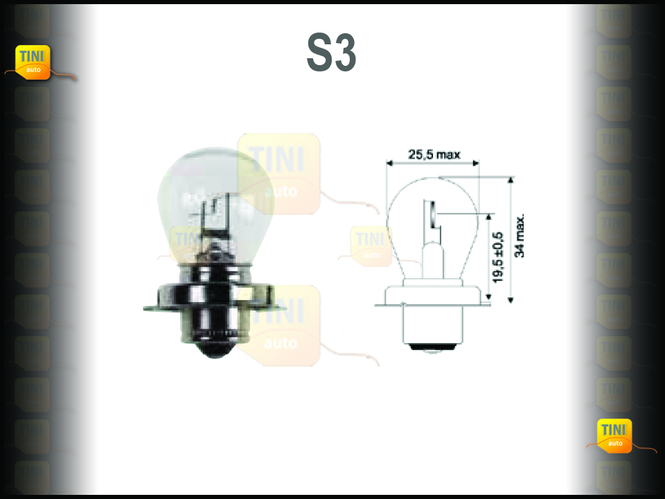 LAMPADA MOTO S3 12V 15W P26S