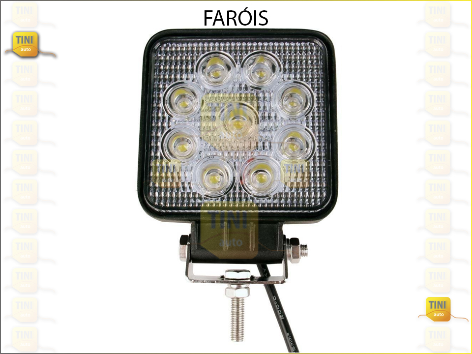 FAROL DE TRABALHO EM LED 27W QUADRADO 107x107