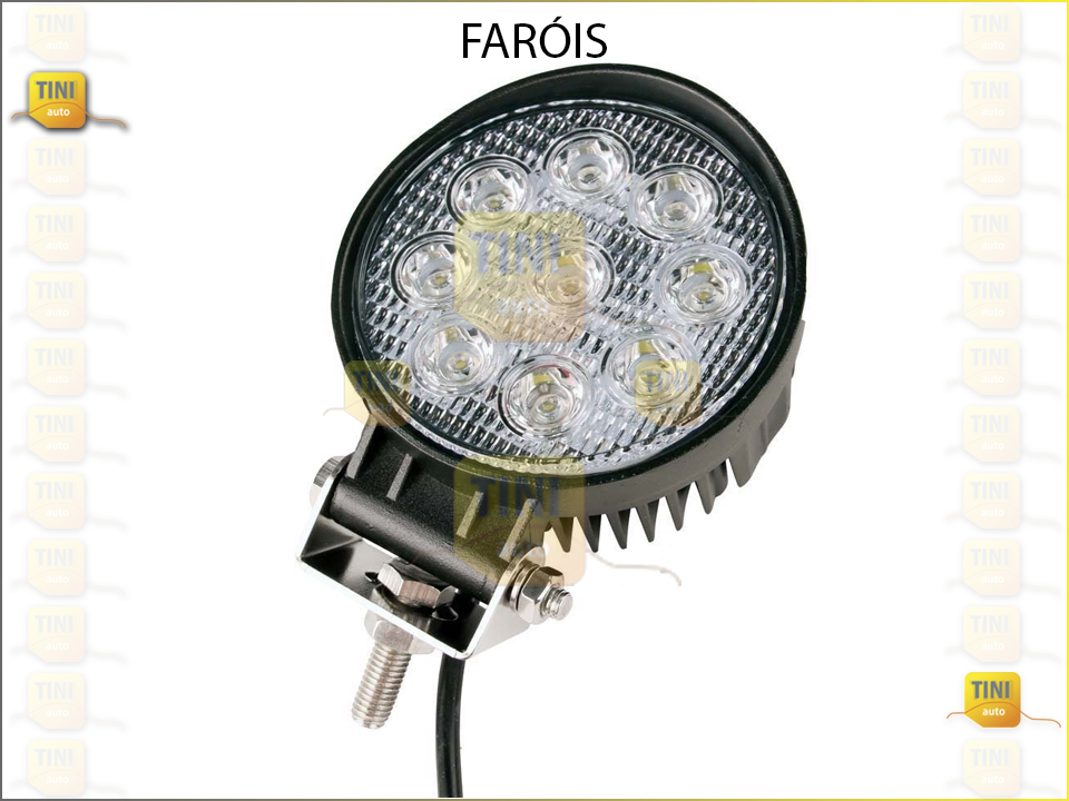 FAROL DE TRABALHO EM LED 27W REDONDO