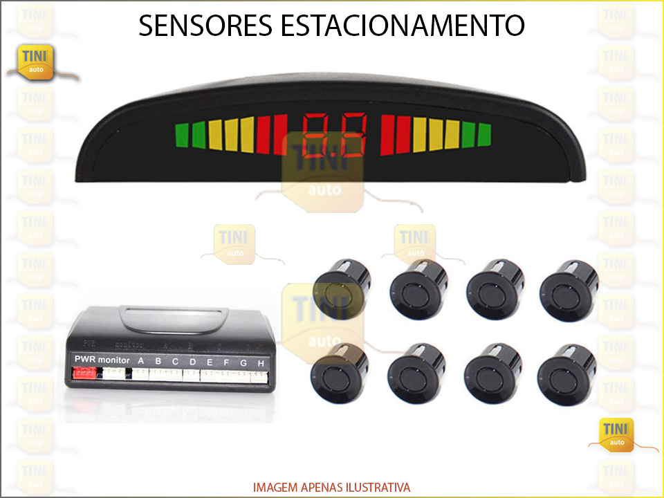 SENSORES ESTACIO.FRT/TRAS C/DISPLAY 8PCS 18,50 MM