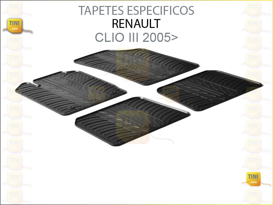 TAPETES PERSO. BORRACHA RENAULT CLIO III 2005»2012