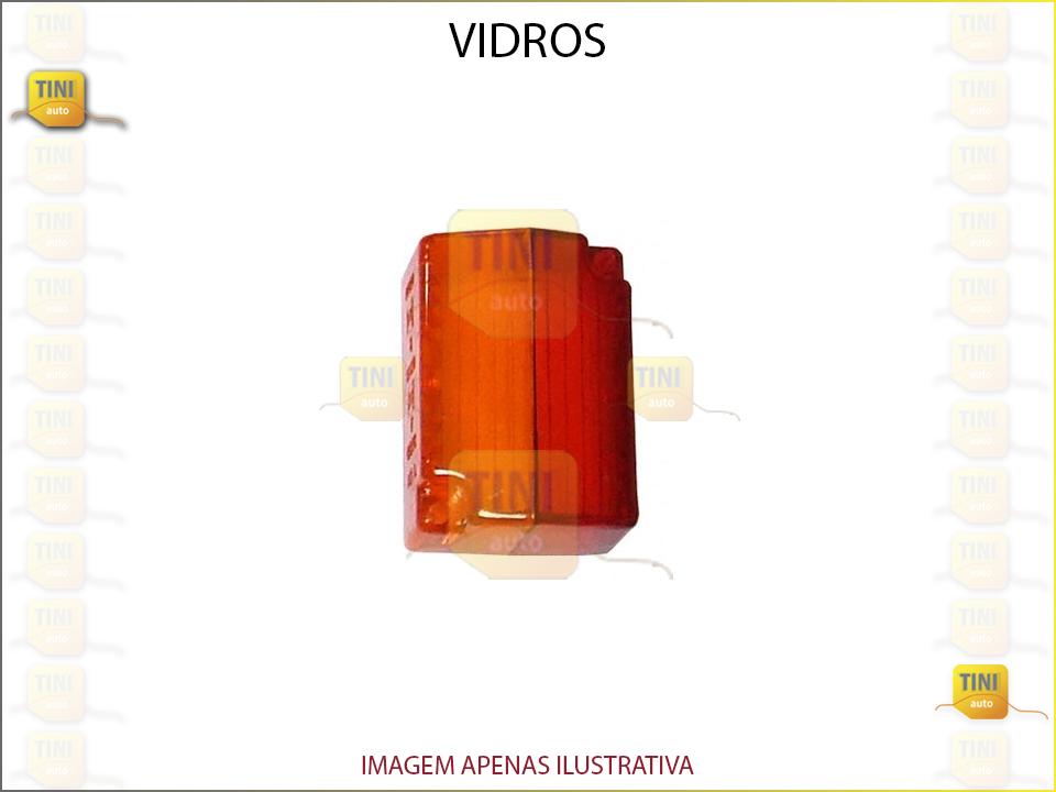 VIDRO FAROLIM AMBAR/VERMELHO