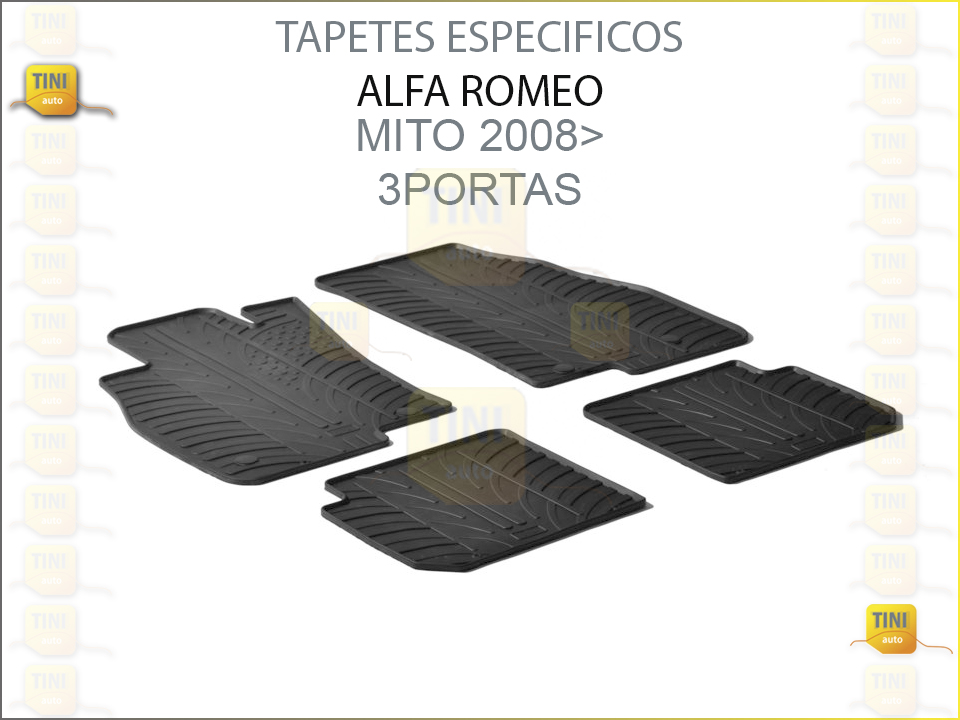 TAPETES PERSO. BORRACHA ALFA MITO 3P 2008»»