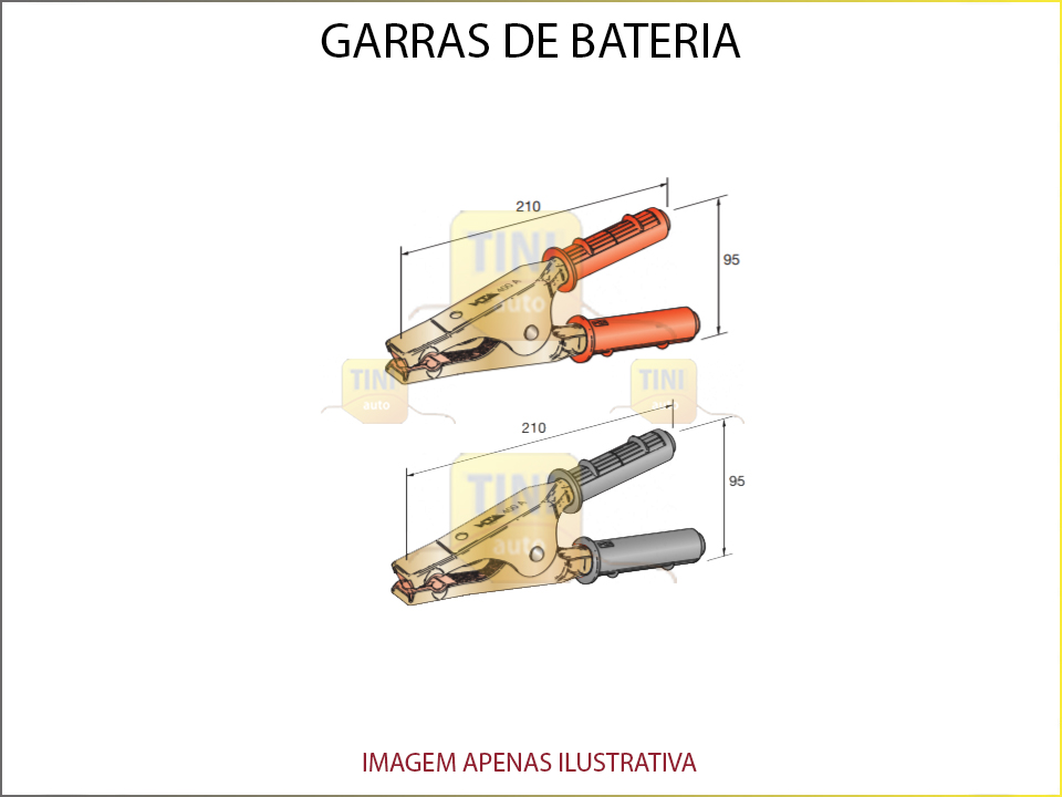 GARRAS BATERIA ATE 400 AMP VERMELHA UNIDADE