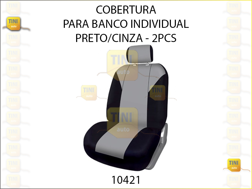 COBERTURA P/BANCO INDIVIDUAL PRETO/CINZA 2PCS