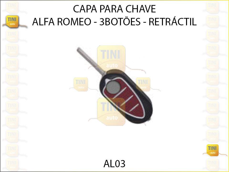 CAPA CHAVE ALFA ROMEO  3 BOTÕES RETRATIL