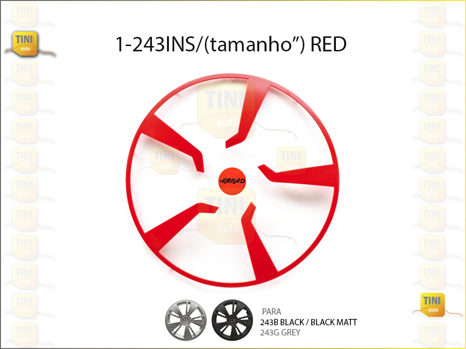 TAMPOES RODA 243BLACK  JANTE 15 RED