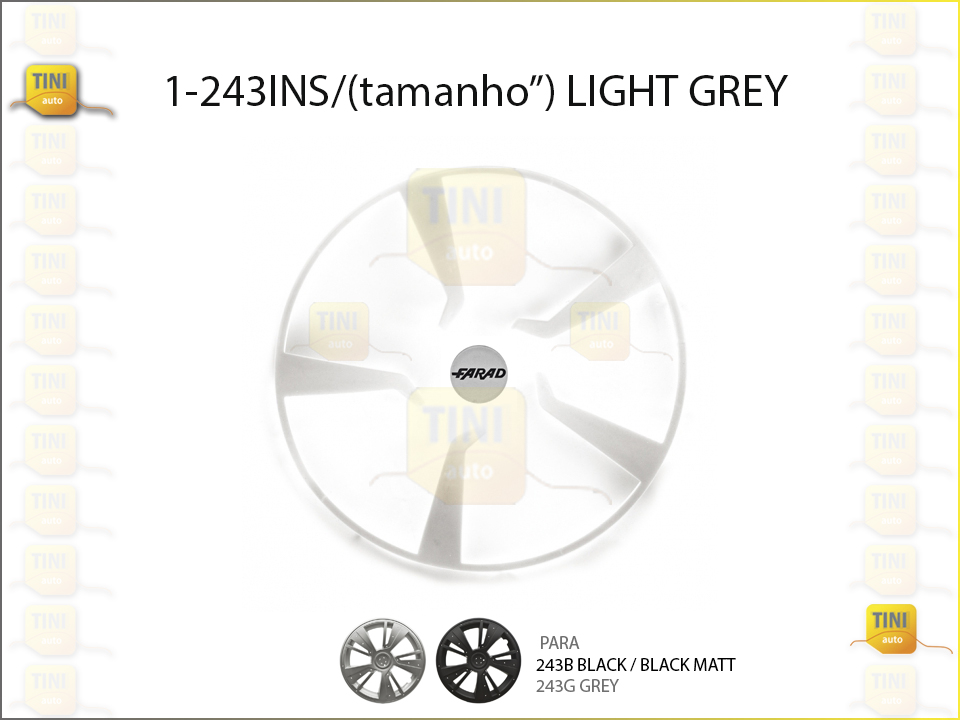 TAMPOES RODA 243BLACK  JANTE 15 LIGHT GREY