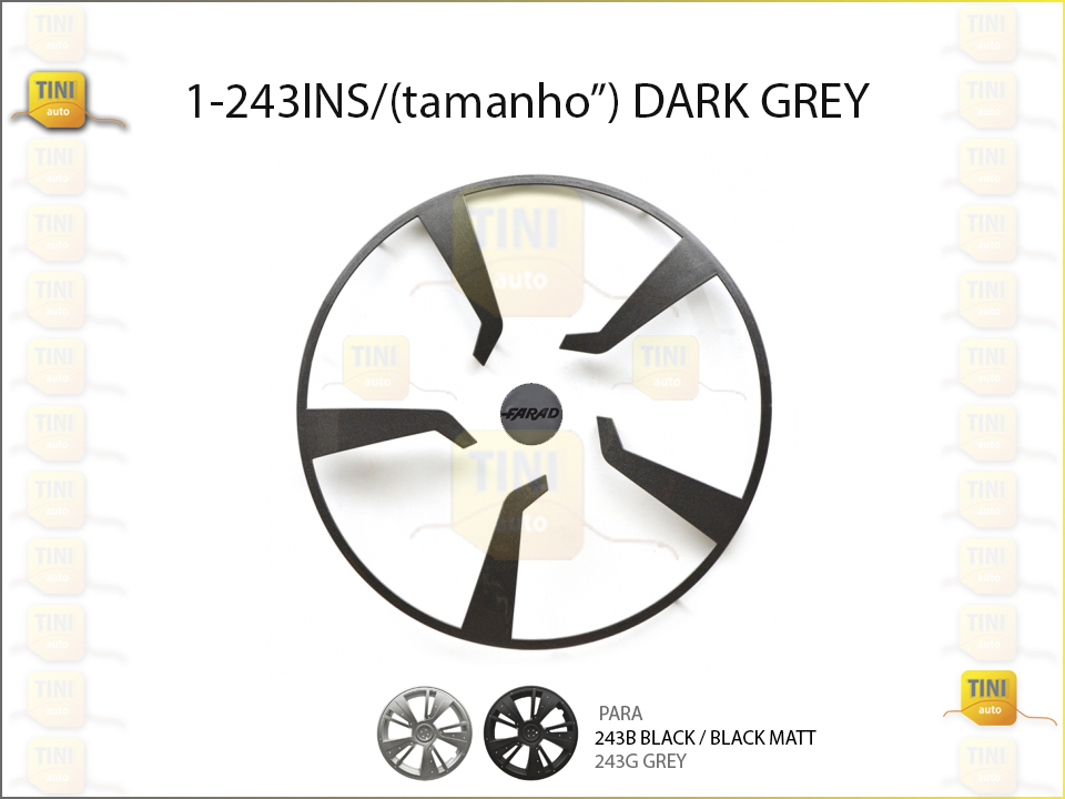 TAMPOES RODA 243BLACK  JANTE 14 DARK GREY