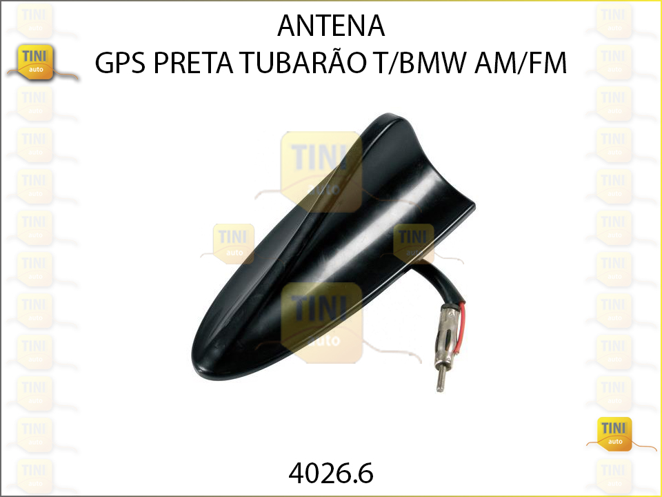 ANTENA GPS PRETA TUBARAO FM/AM T/BMW