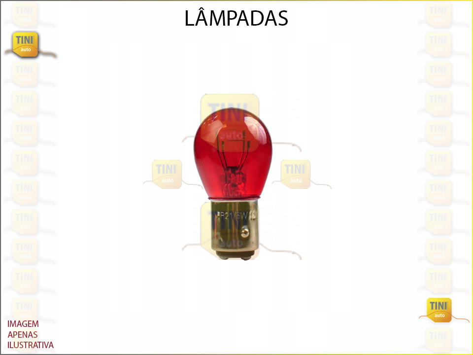 LAMPADA 2 POLOS 12V21/5W VERM./PAR CENT.