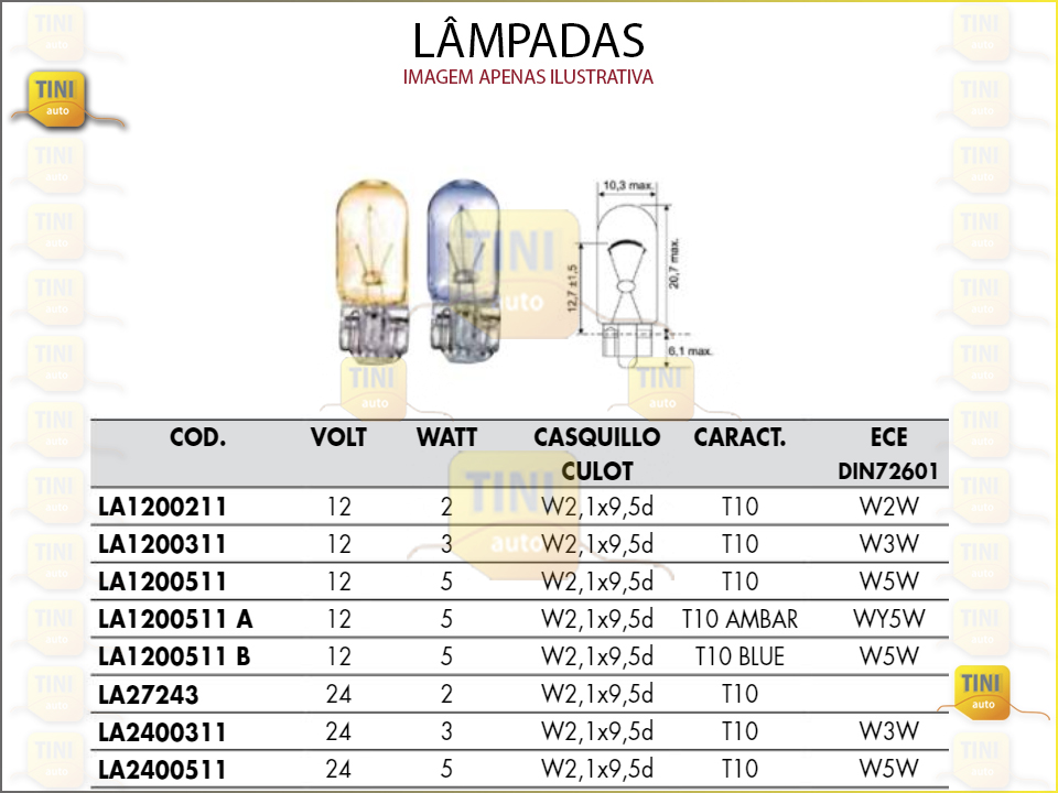 LAMPADA ESFERICA 24V 5W S/CAQ.AVULSO