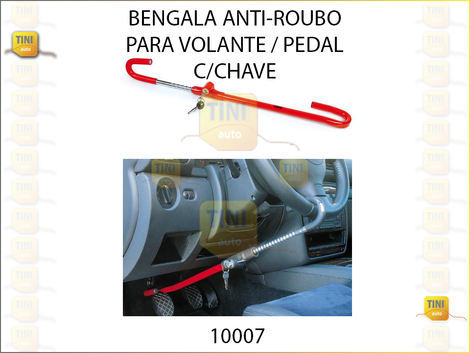 BENGALA ANTI-ROUBO VOLANTE/PEDAL C/CHAVE