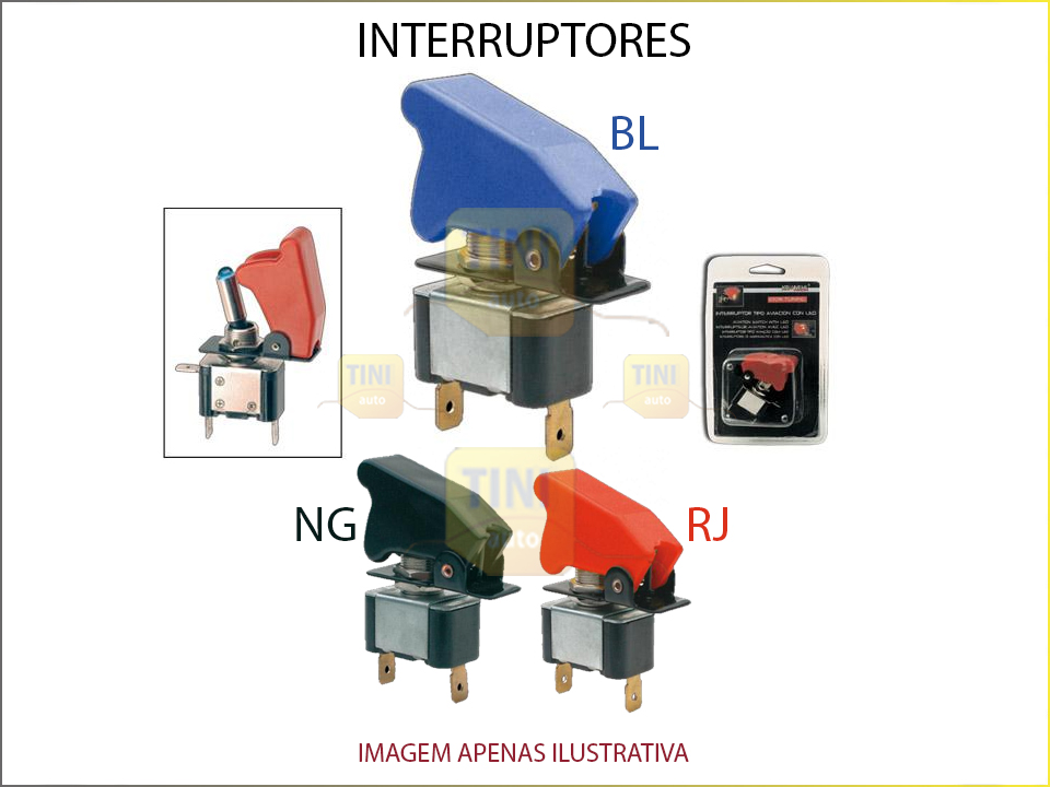 INTERRUPTOR T/AVIAÇAO C/LED VERMELHA TAMPA V