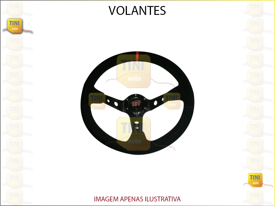 VOLANTE WRC3 CAMURÇA C/BRAÇOS PRETOS COST.VERM.