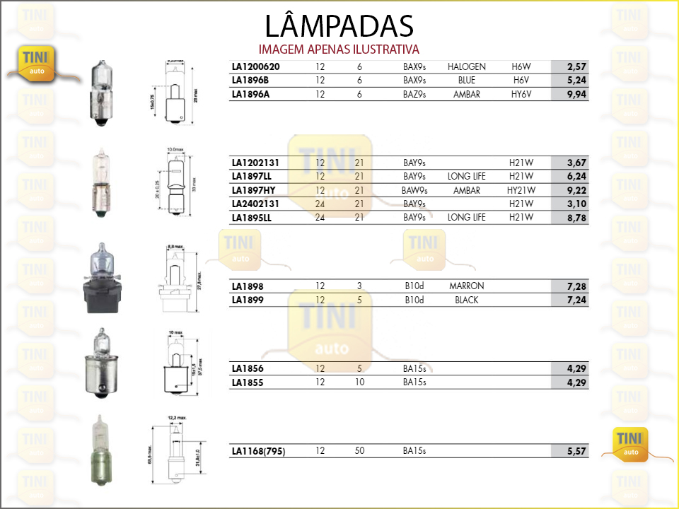 LAMPADA H6 12/6W / UNIDADE