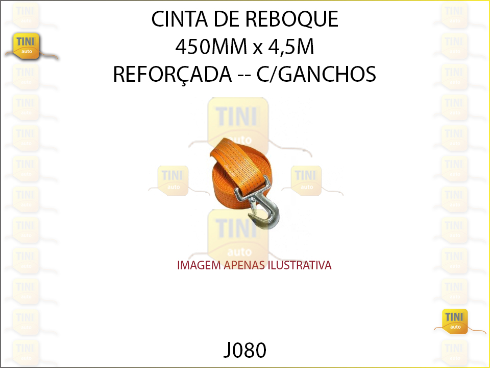 CINTA REBOQUE 450MMX4.5M  REFORÇADA C/ GANCHOS