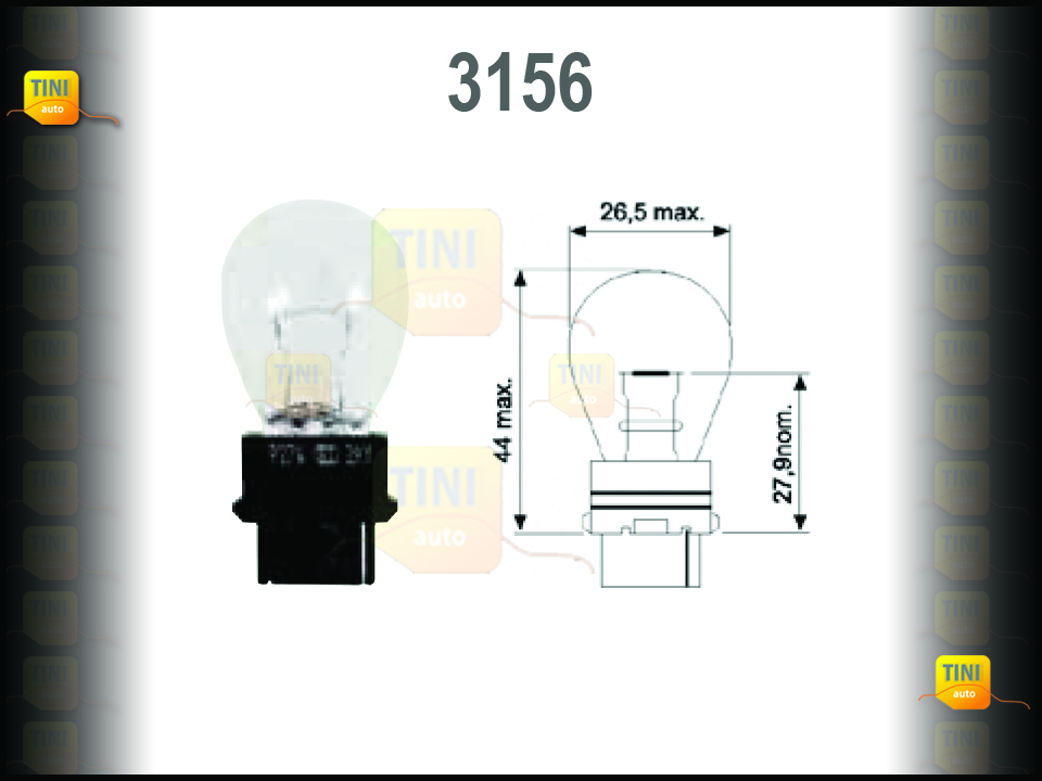 LAMPADA S/ CASQUILHO 12V27W ( P27W ) AMBAR