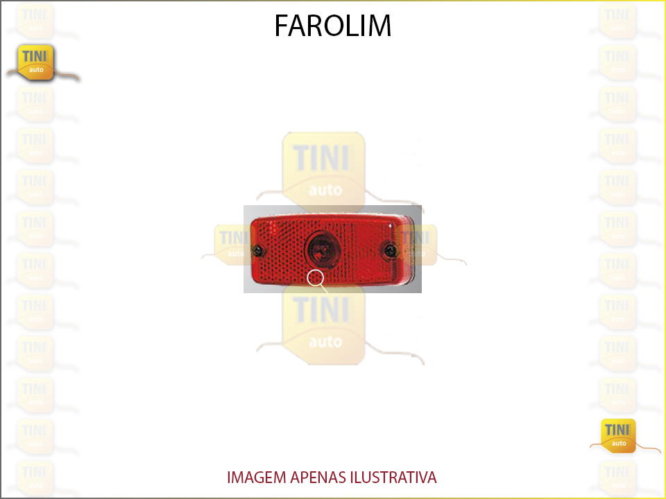 FAROLIM C/BASE PLANA VERMELHO RECT. 86X38.4MM