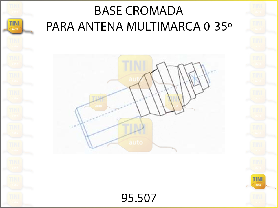 BASE CROMADA P/ANTENA MULTIMARCA 0-35º