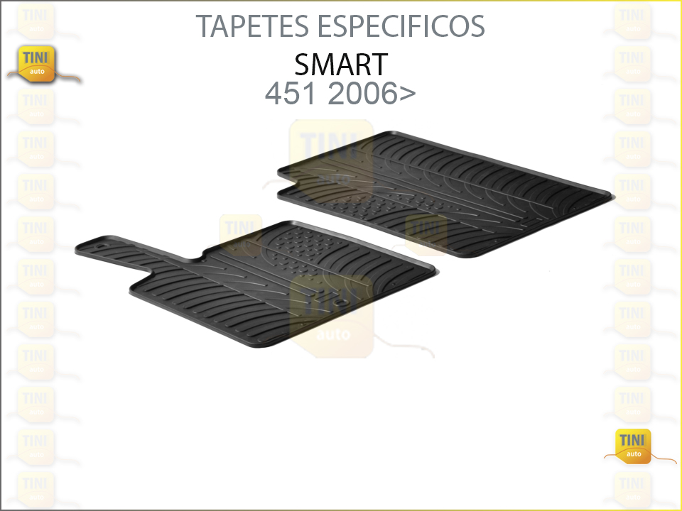 TAPETES PERSO. BORRACHA SMART FOTWO 451 2006»2014