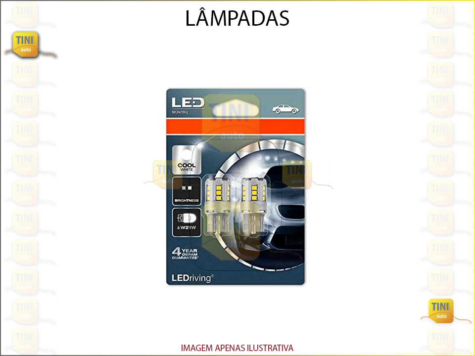 LAMPADAS 12/21 SMD BRANCAS S/CASQUILHO T20 OSRAM