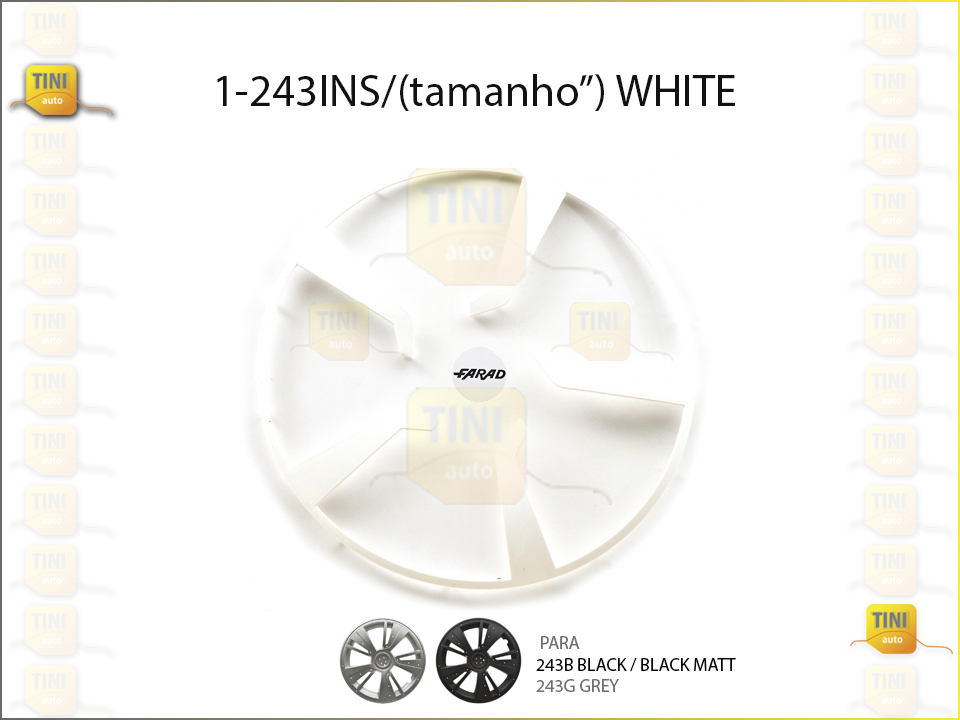 TAMPOES RODA 243BLACK  JANTE 15 WHITE