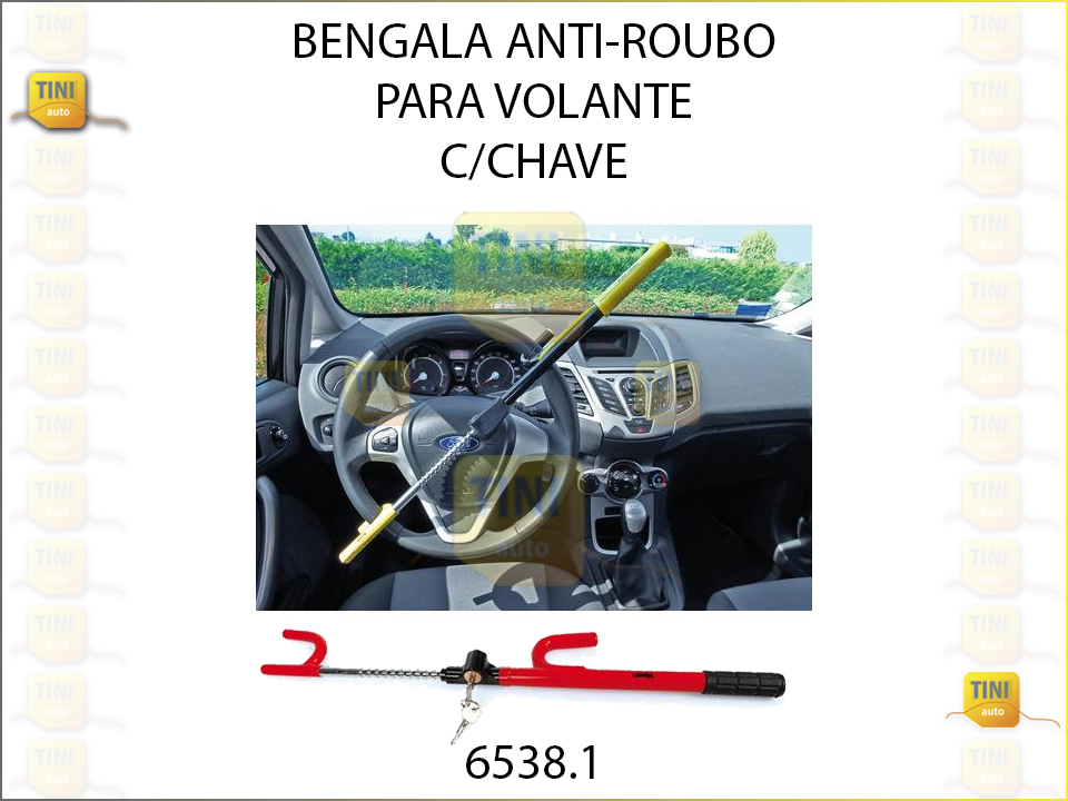 BENGALA ANTI-ROUBO P/ VOLANTE C/CHAVE 